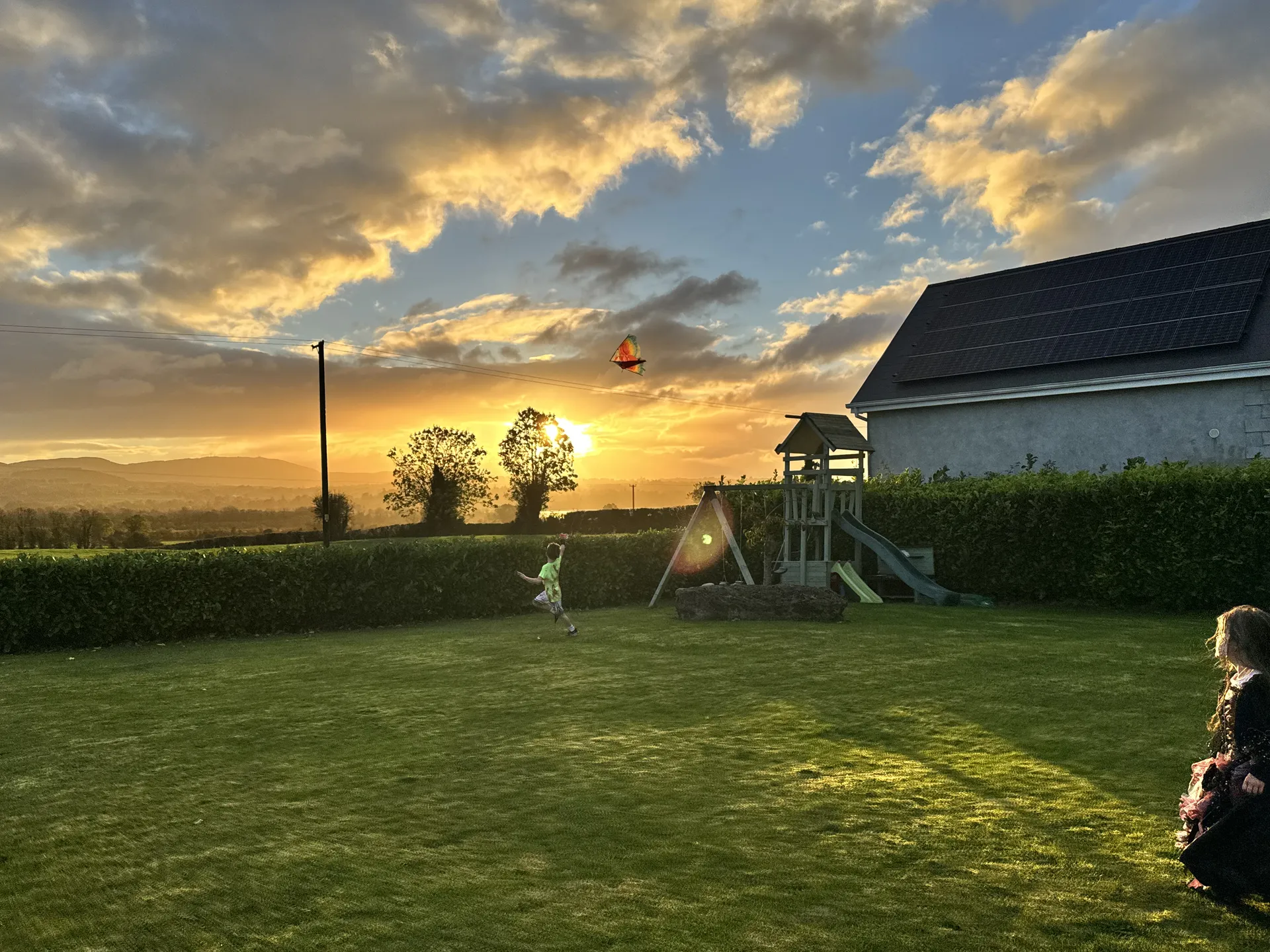 Sunset over the gardens at Golf Lodge in Dromineer, Co. Tipperary